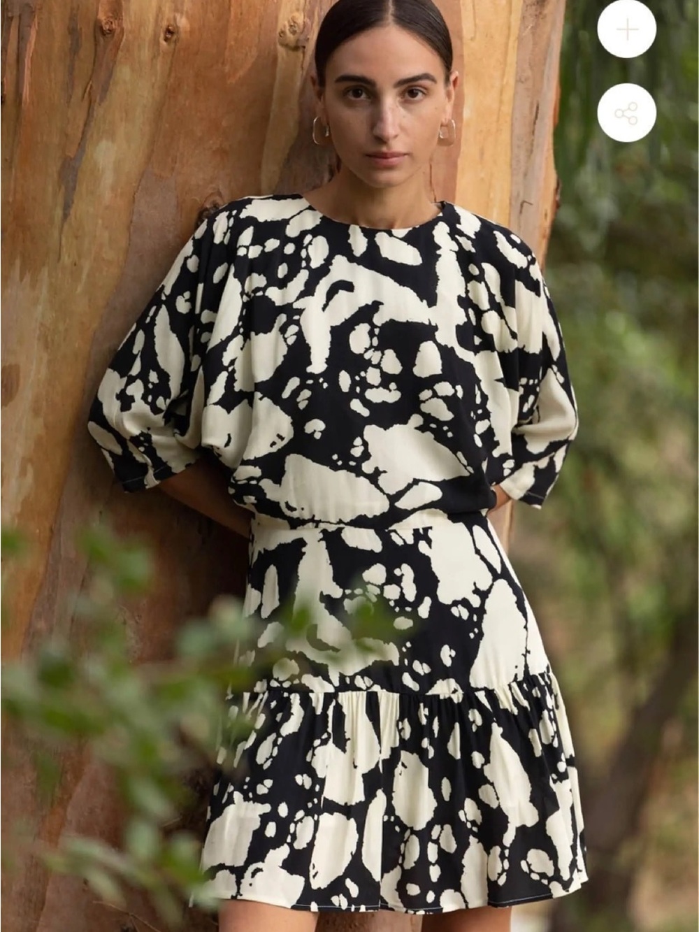 Corey Lynn Calter Black & Cream Abstract Mini Dress